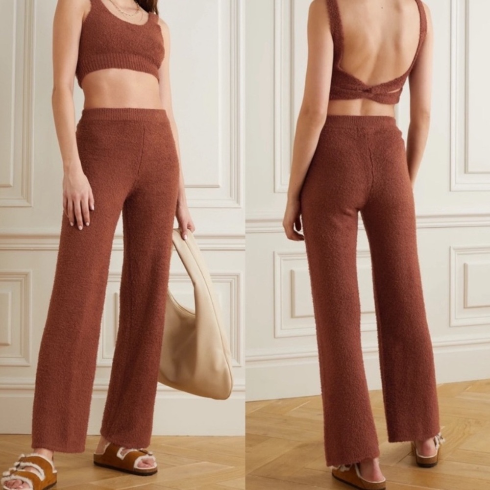 Reformation fuzzy wide leg pants